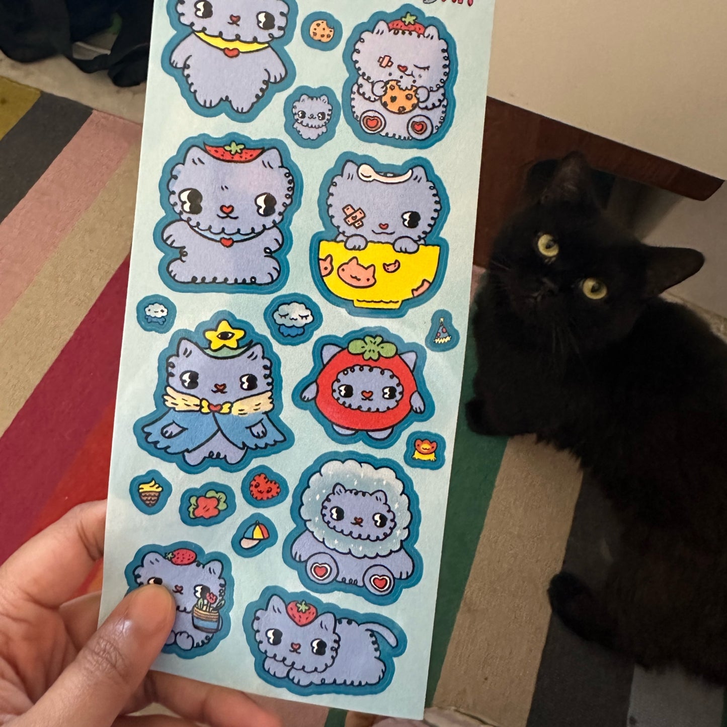 Sticker Sheet: “ Blue Fluffy Cat”